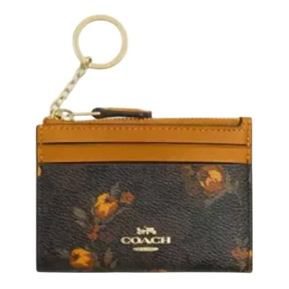 Coach Mini Skinny ID Case Wallet Signature Canvas Floral Print CCV88 NWT - Picture 6 of 6